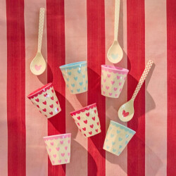 Favorite Hearts Pink | Melamin Espressobecher | Rice - Kleiner Becher mit süßem Herzmuster in Rosa