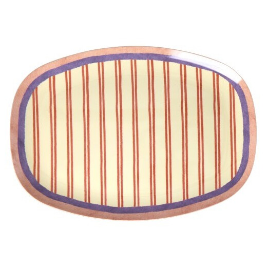 Stripey Love | Melamin Teller Gross Oval | Rice