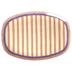 Stripey Love | Melamin Teller Gross Oval | Rice