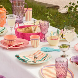 Stripey Love | Melamin Teller Gross Oval | Rice