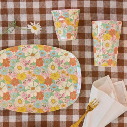 Flower Power | Melamin Becher Groß | Rice -...