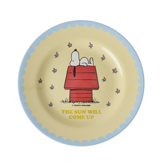 Rice Melamin Teller Entspannter Snoopy – Peanuts Kollektion Gelb  – Bruchsicher & Leicht