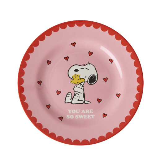 Rice Melamin Teller Snoopy & Woodstock – Peanuts Kollektion Rosa  – Bruchsicher & Leicht