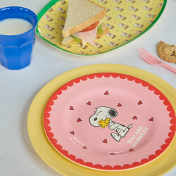 Rice Melamin Teller Snoopy & Woodstock – Peanuts Kollektion Rosa  – Bruchsicher & Leicht