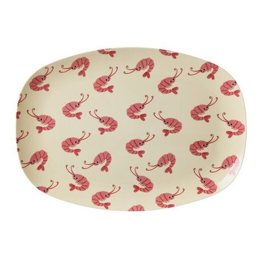 New Shrimp | Melamin Teller groß Oval | Rice