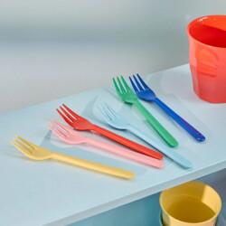 Bunte Gabeln  | 6-er Set Melamin Kuchengabeln | Rice -...
