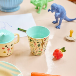 Fun Fair Mint | Melamin Becher Medium | Rice - Kinderbecher mit bunten jahrmarkt Motiven