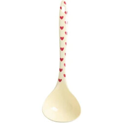 Favorite Hearts Rot | Melamin Suppenlöffel | Rice - Robuste Suppenkelle mit roten Herzen auf creme Untergrund