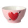 Embossed Heart | Keramik Schüssel Groß | Pink | Rice - rotes Herz mit Pfeil Motiv auf rosa Schüssel