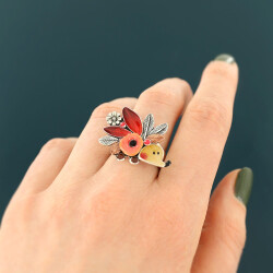 Taratata Mini Ring - süßer Igel Ring in Rot