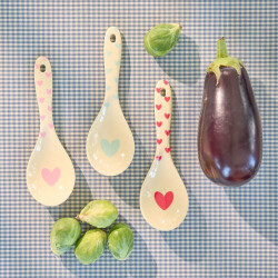 Favorite Hearts Rot | Melamin Salatlöffel | Rice