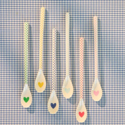 Favorite Hearts Grün | Melamin Latte Löffel | Rice