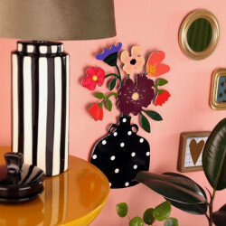 Taratata Wandschmuck Blumen in schwarzer Vase - Florales...