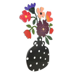 Taratata Wandschmuck Blumen in schwarzer Vase - Florales Wandobjekt