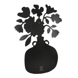 Taratata Wandschmuck Blumen in schwarzer Vase - Florales Wandobjekt