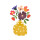 Taratata Wandschmuck Blumen mit gelber Vasen - Handgemalte Wanddeko