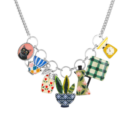 Taratata Chicorée Kette - Vintage Küchen Schmuck mit Miniatur Anhängern