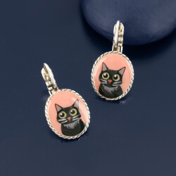 Taratata Chicorée Ohrhänger - Schwarze Katzen