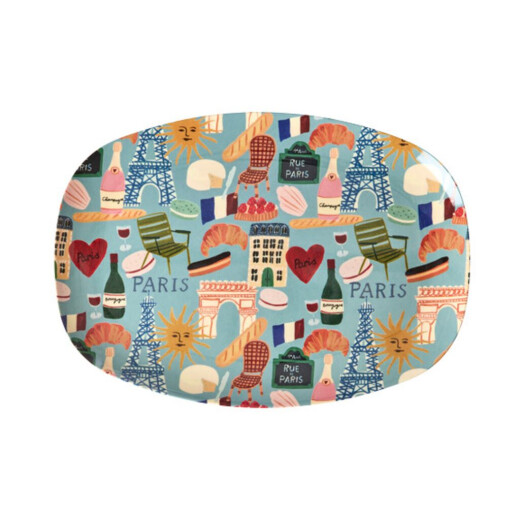 Paris Mon Amour | Melamin Teller Oval | Rice