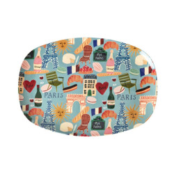 Paris Mon Amour | Melamin Teller Oval | Rice