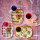 Stripe Delight | Latte Löffel Olivgrün-Rosa Gestreift mit Ma Chérie Schriftzug | Melamin Löffel Groß | Rice - Süßer Langstieliger Löffel mit Streifen und französischem Spruch