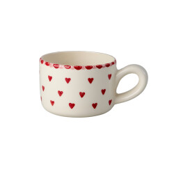 Hand Painted Hearts | Keramik Cappuccino Tasse |...