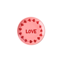 Hand Painted LOVE | Keramik Kuchenteller | Rot | Rice