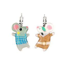 Disco Maus II | Ohrhänger | Gold-Blau | Taratata