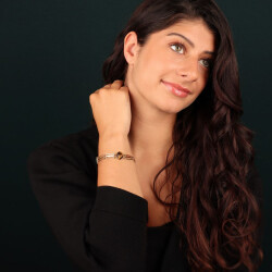 Taratata Art Nouveau Armband - Eleganter Armschmuck mit vergoldeten Kettengliedern, edlen Schmucksteinen, organische Formen und samtig dunklen Farben