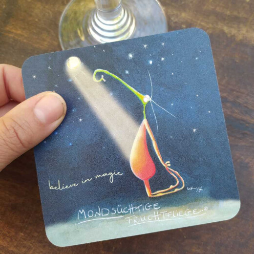 Mondsüchtige Fruchtfliege | believe in magic | Untersetzer aus Kork