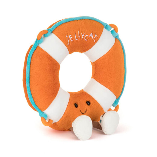 Jellycat Amuseables Life Ring - fröhlicher Rettungsring mit Badelatschen Plüschtier