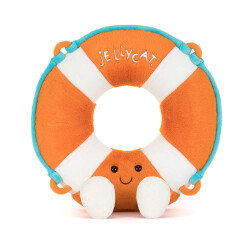 Jellycat Amuseables Life Ring - fröhlicher Rettungsring mit Badelatschen Plüschtier